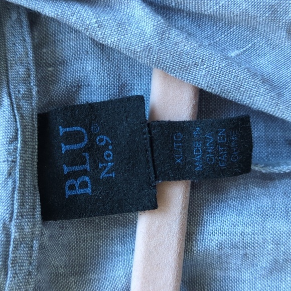 Blu No. 9 Linen Waterfall Cardigan Size XL Grey Pocketed Lagenlook - Picture 10 of 14